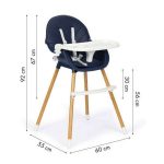 Стільчик для годування ECOTOYS 2в1 HA-004 темно-синій: Зручність, функціональність і стиль для вашого малюка - Зображення 4