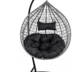 Підвісне садове крісло кокон сірий GT-Sport ITAKA-GR-OKR-BL з чорною подушкою