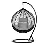 Крісло садове підвісне Hawana чорне + сірі подушки (кокон)- Стиль і зручність - Зображення 9