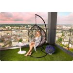 Крісло садове підвісне Hawana чорне + сірі подушки (кокон)- Стиль і зручність - Зображення 10