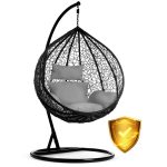 Крісло садове підвісне Hawana чорне + сірі подушки (кокон)- Стиль і зручність - Зображення 12