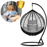 Крісло садове підвісне Hawana чорне + сірі подушки (кокон)- Стиль і зручність - Зображення 13