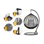 Крісло садове підвісне Hawana чорне + сірі подушки (кокон)- Стиль і зручність - Зображення 14