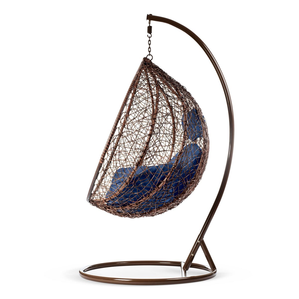 Крісло садове підвісне кокон Hawana коричневе + темно-сині подушки Sofotel - Модний акцент для саду - Зображення 7