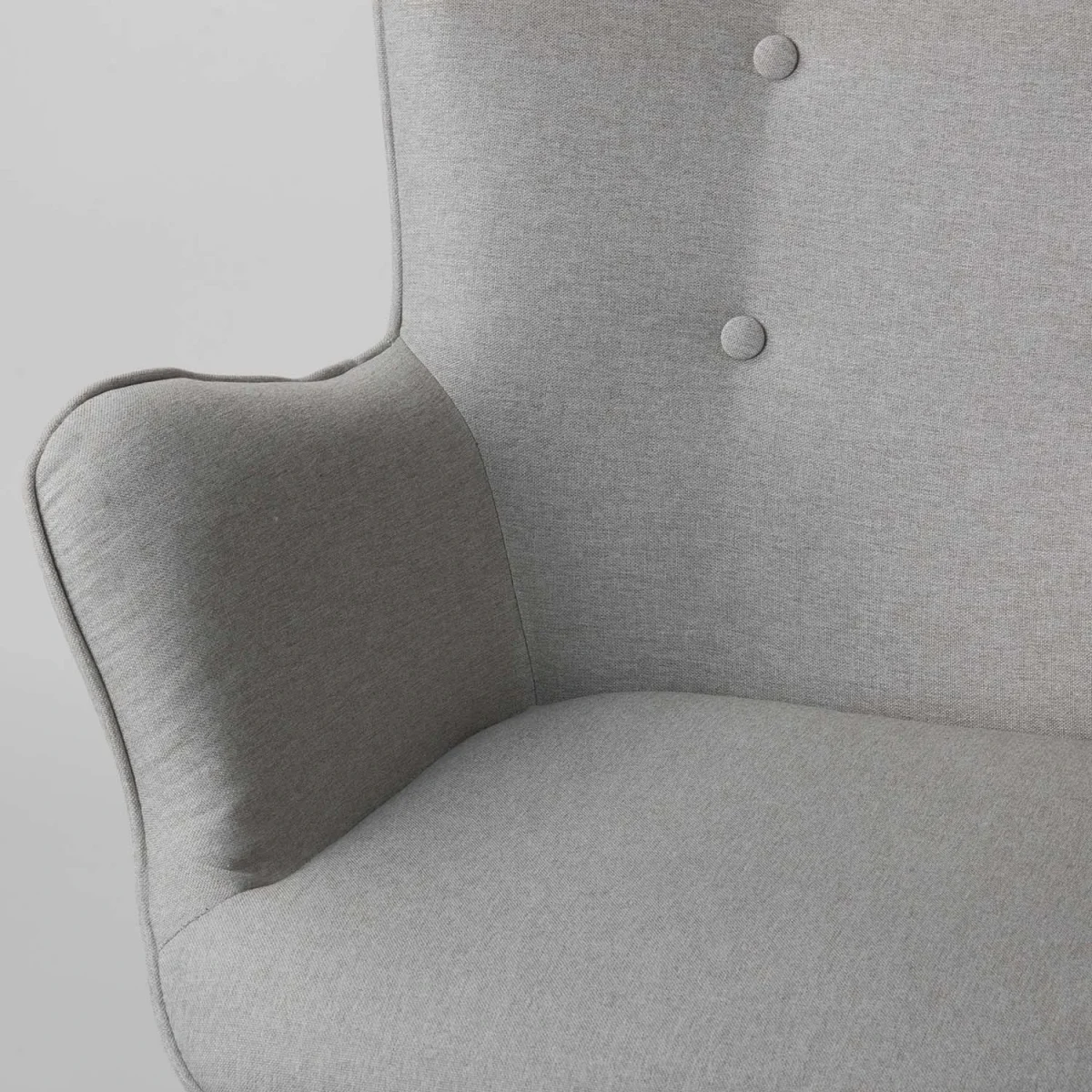 Скандинавське крісло з підніжками, світло-сіре - Зображення 8