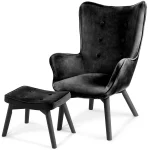 Чорне крісло Sofatel Norse з підніжкою - Зображення 9