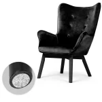 Чорне крісло Sofatel Norse з підніжкою - Зображення 10