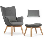 Крісло Sofatel Norse сіре з підніжкою