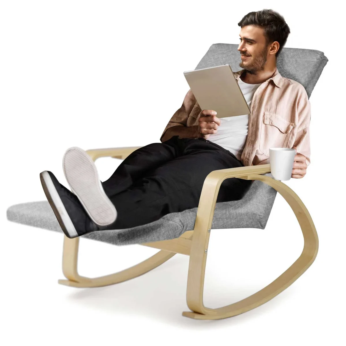 Крісло-гойдалка Suzi - світло-сірий - Зображення 6