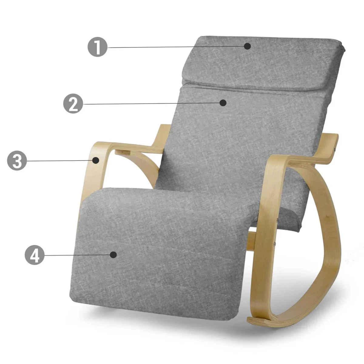 Крісло-гойдалка Suzi - світло-сірий - Зображення 7