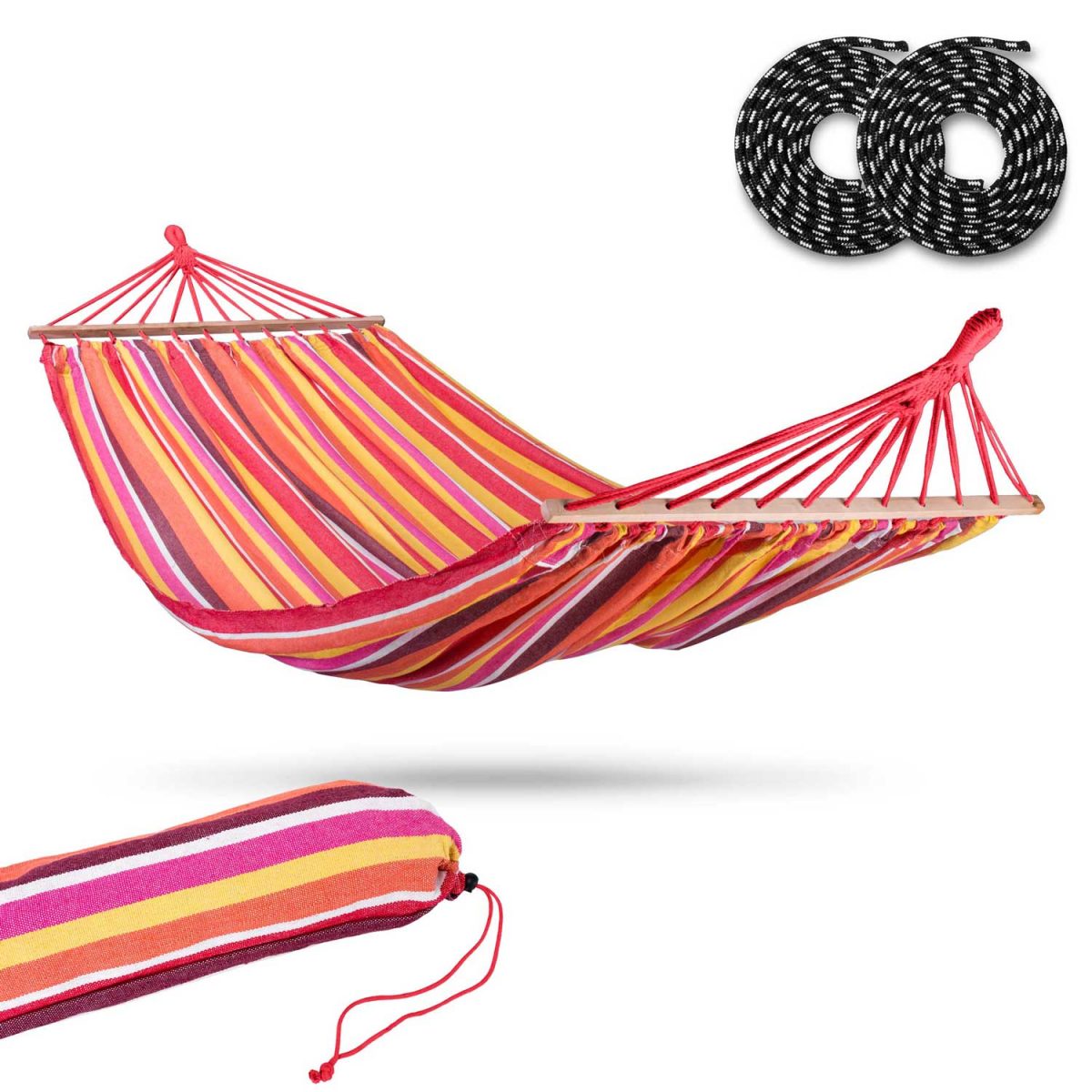 Гамак садовий 220 x 160 см Bahama Double 2-осібний - Ідеальний для відпочинку - Зображення 4