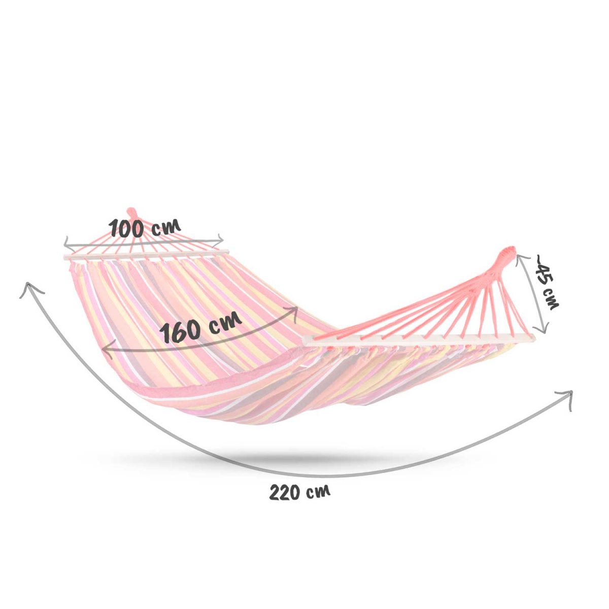 Гамак садовий 220 x 160 см Bahama Double 2-осібний - Ідеальний для відпочинку - Зображення 8