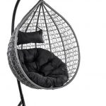Підвісне садове крісло кокон сірий Velaco ITAKA-GR-OKR-BL з чорною подушкою- Ідеальний комфорт та елегантність