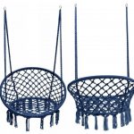 Плетена Садова Гойдалка Підвісна FUNFIT Синя - Стильний Відпочинок на Свіжому Повітрі
