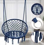 Плетена Садова Гойдалка Підвісна FUNFIT Синя - Стильний Відпочинок на Свіжому Повітрі - Зображення 2