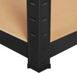 Металевий Складський Стелаж 150x75x30 см Чорний - Міцний і Просторий для Організації - Зображення 6