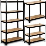 Металевий Складський Стелаж 150x75x30 см Чорний - Міцний і Просторий для Організації