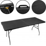 Стіл Розкладний Туристичний Gardlov Чорного Кольору 180 x 74 x 74 см - Ідеальний для Пікніка та Подій - Зображення 8