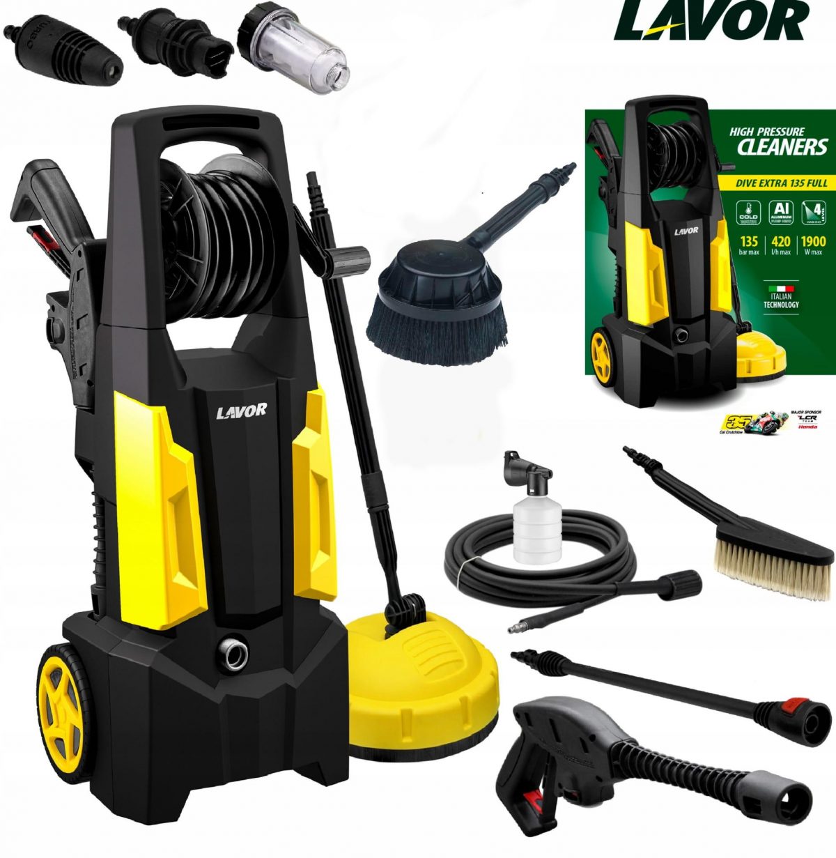 i86265847-6adf9ad33b1a59df4fd1805bea5fb8e4-1719407703901 Мийка Високого Тиску Lavor 135 Бар 1900 Вт Dive Extra 135 Full - Професійне Очищення з Потужним Тиском