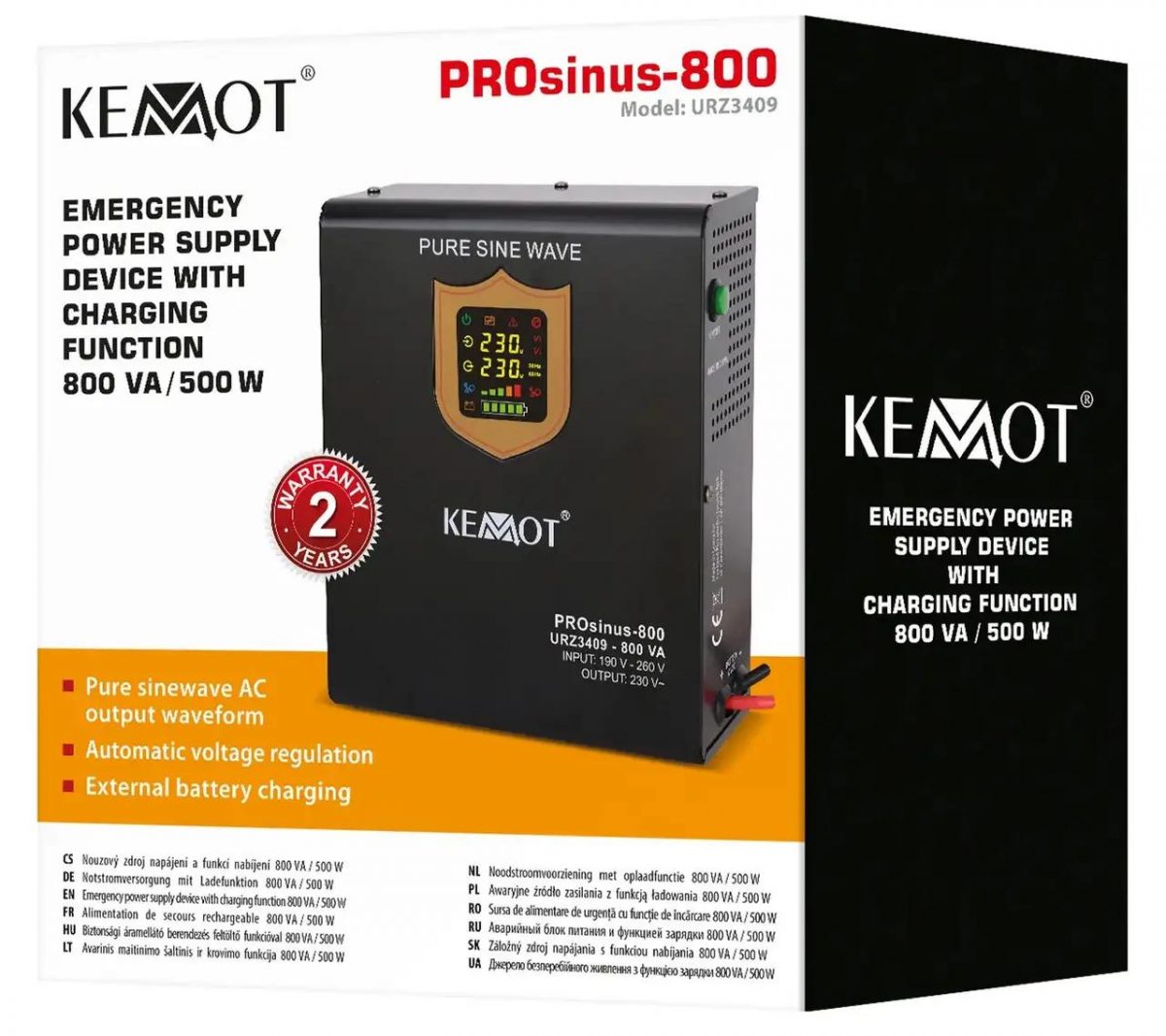 Джерело Безперебійного Живлення KEMOT PROsinus-800 800VA/500W URZ3409 - Надійний Захист для Ваших Пристроїв - Зображення 4