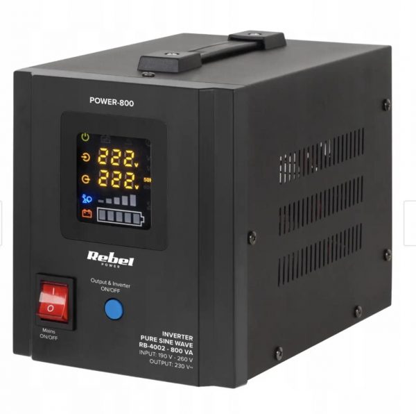 Аварійне Живлення Rebel POWER-800 - UPS 12V 230V 800VA/500W RB-4002 - Надійний Захист для Ваших Приладів
