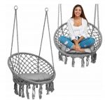 Підвісна Гойдалка Гамак з Подушкою Garden Grey - Комфортний Відпочинок - Зображення 2