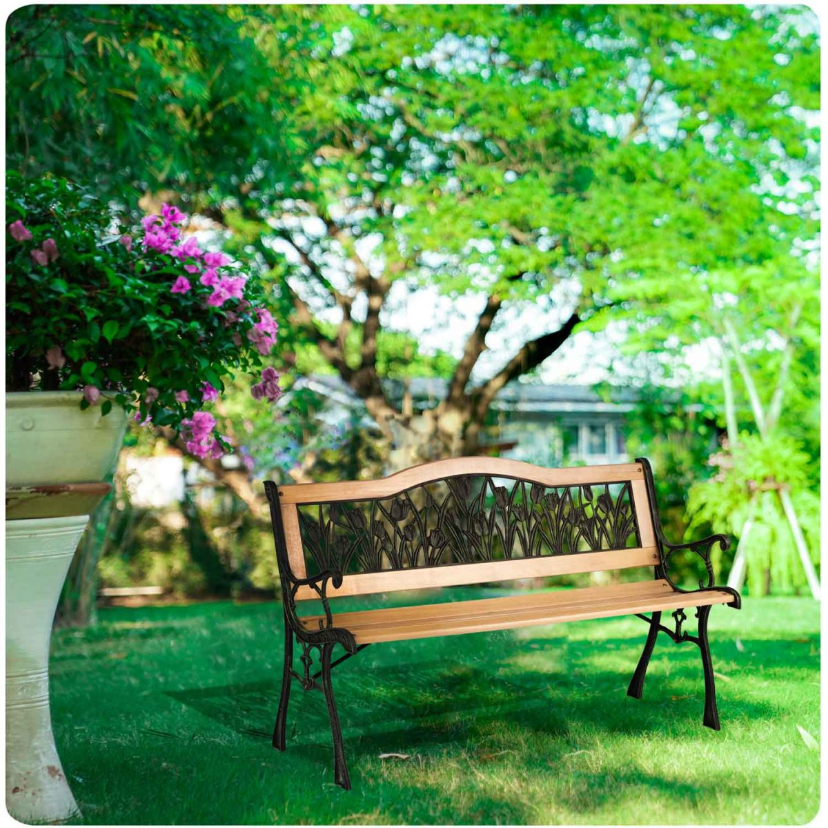 Лавка паркова з підлокітниками 123,5 x 74 x 48 см Gardi Tulip Sofotel - Гармонія кольору та форми - Зображення 7