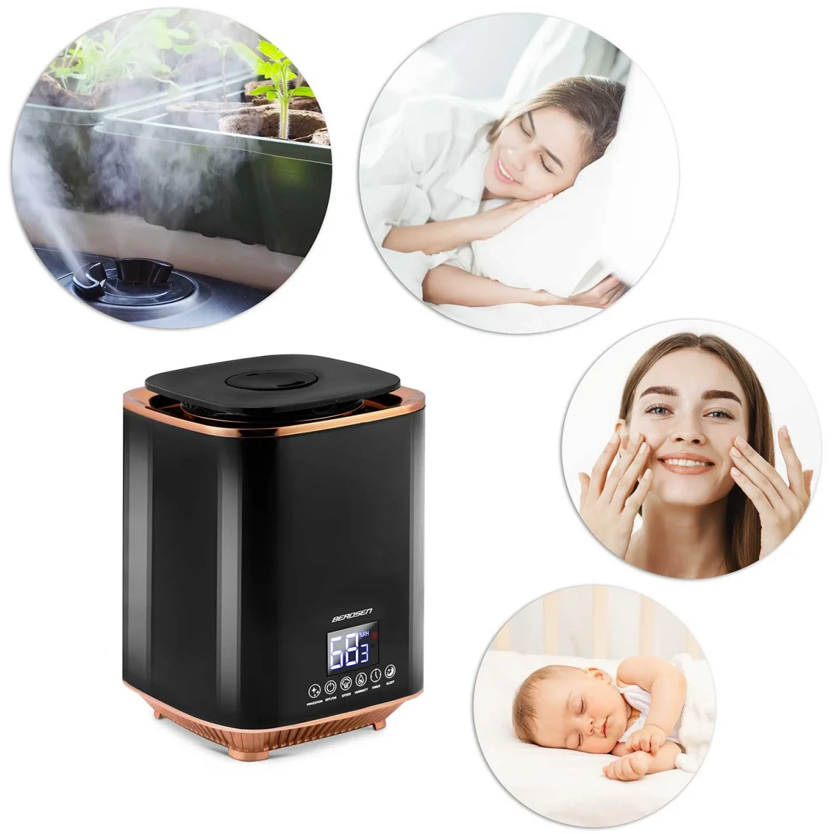 Зволожувач повітря Berdsen BD-502 Black - Зображення 15