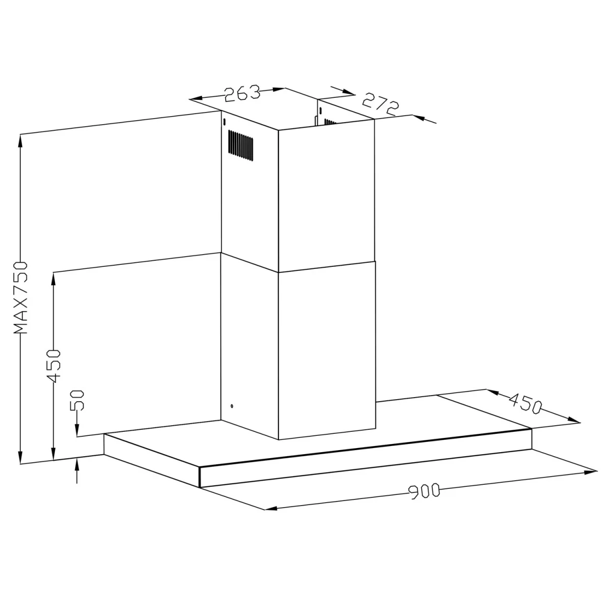 Витяжка кухонна 90 см Black Berdsen BE-90S - Зображення 11