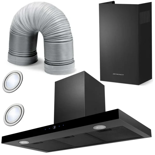 Витяжка кухонна 90 см Black Berdsen BT-218