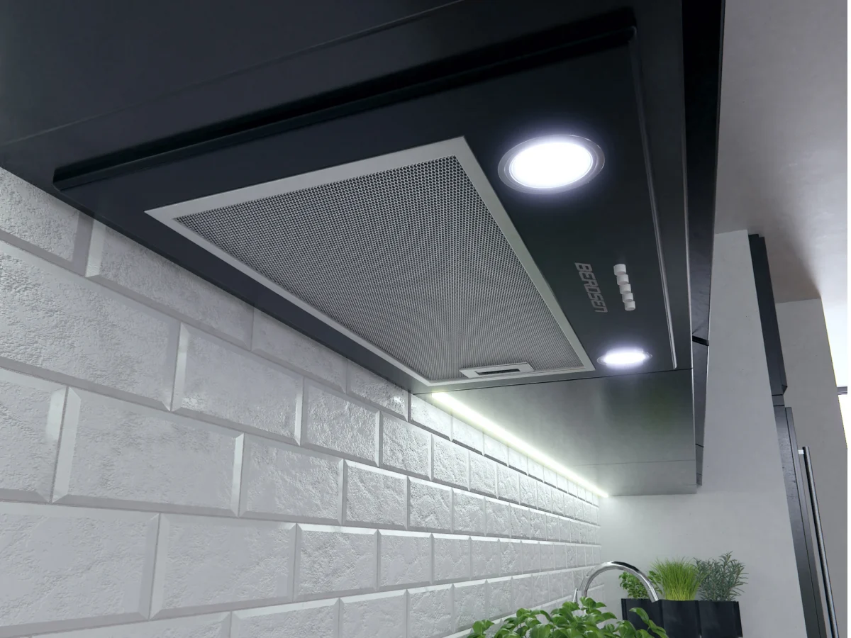 Вбудована кухонна витяжка 52 см Berdsen BT-232 чорна - Зображення 3