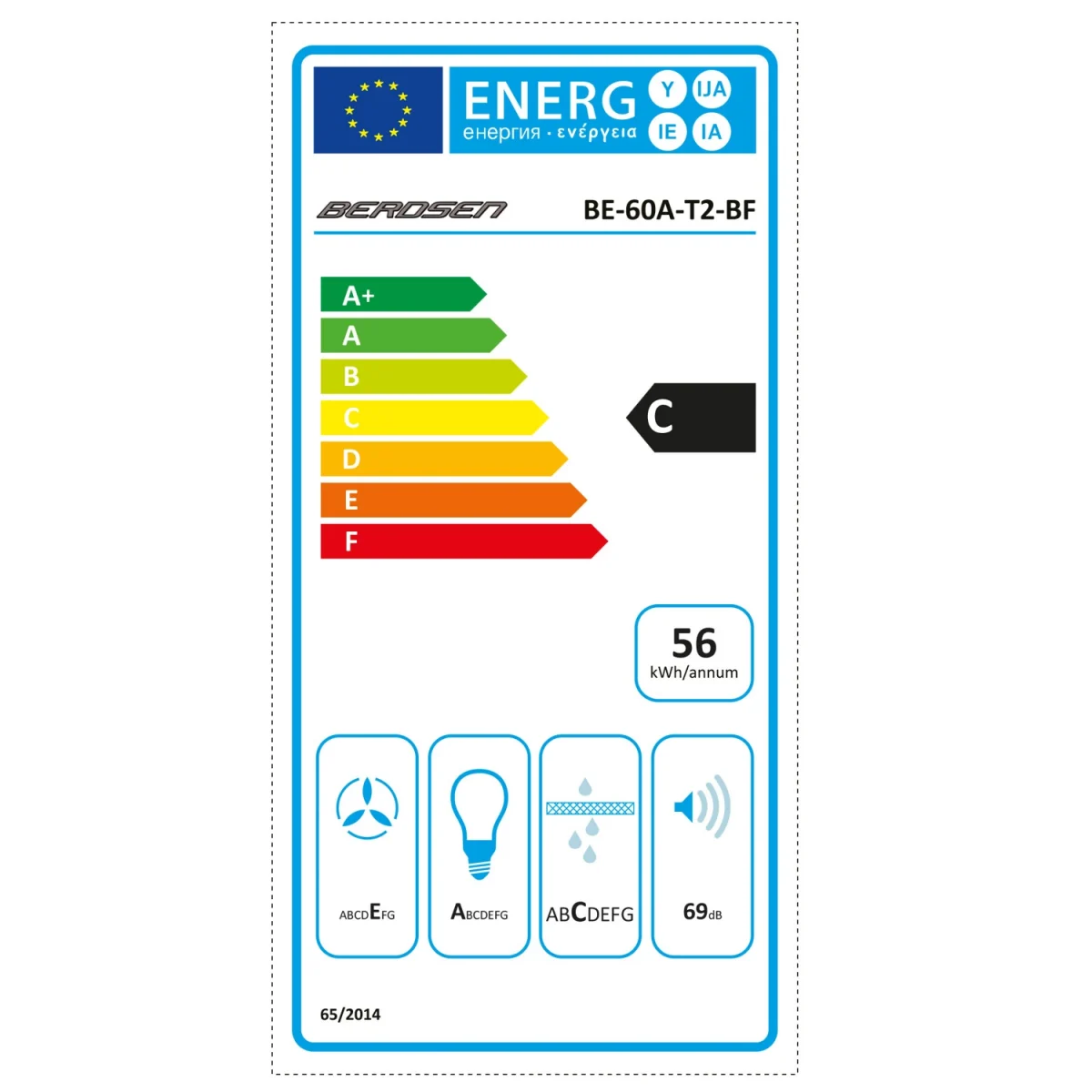 Витяжка камінна кухонна 60 см Berdsen BE-60A-T2 INOX - Зображення 7