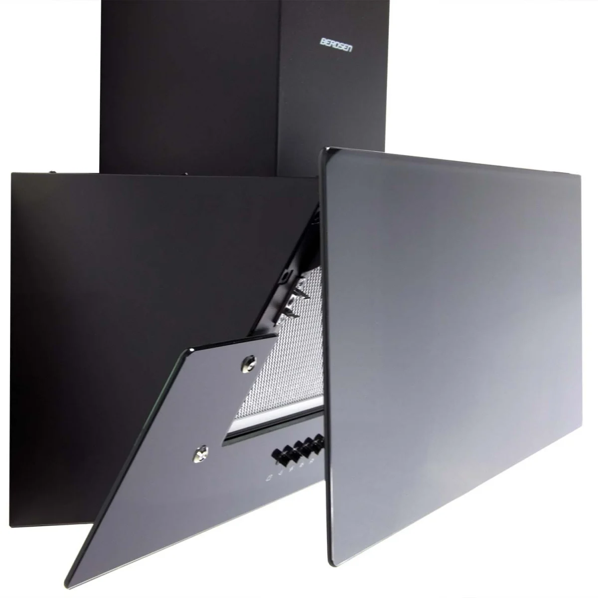 Витяжка камінна кухонна 60 см Berdsen BT-211 чорна - Зображення 3