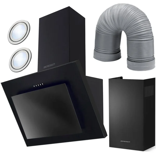 Витяжка камінна кухонна 60 см Berdsen BT-215 чорна