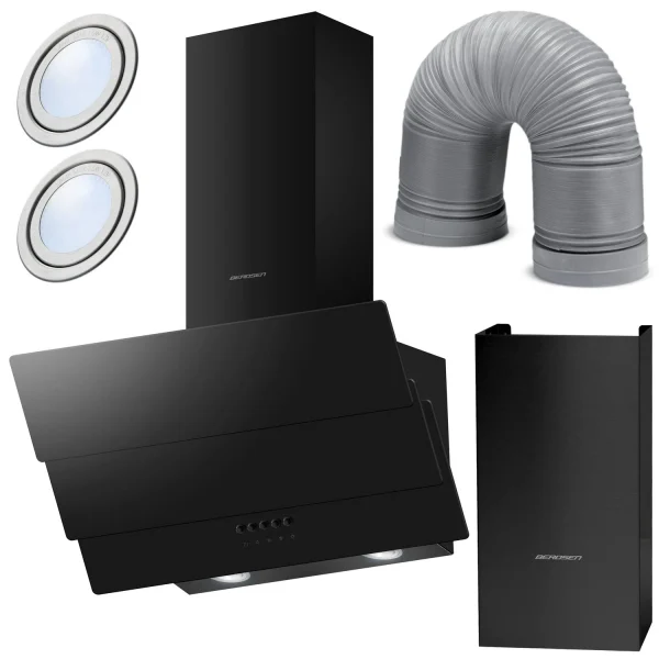 Витяжка камінна кухонна 60см Berdsen BT-212 чорна