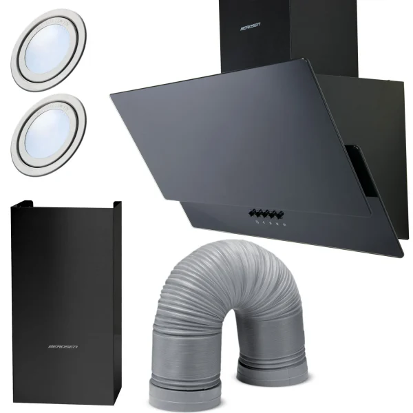 Витяжка камінна кухонна 60см Berdsen BT-211 чорна