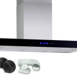 Камінна кухонна витяжка Berdsen BN-KE3 INOX + скло