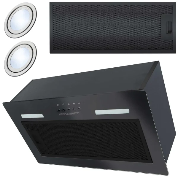 Витяжка кухонна під шафу 52см чорна BT-236