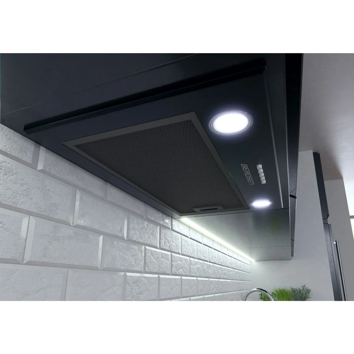 Витяжка кухонна під шафу 60 см чорна BE-50 - Зображення 5