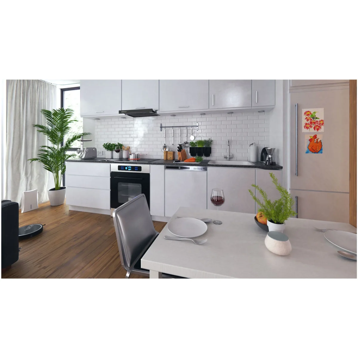 Витяжка підкорпусна кухонна - 60 см Berdsen BE-60-LW чорна - Зображення 6