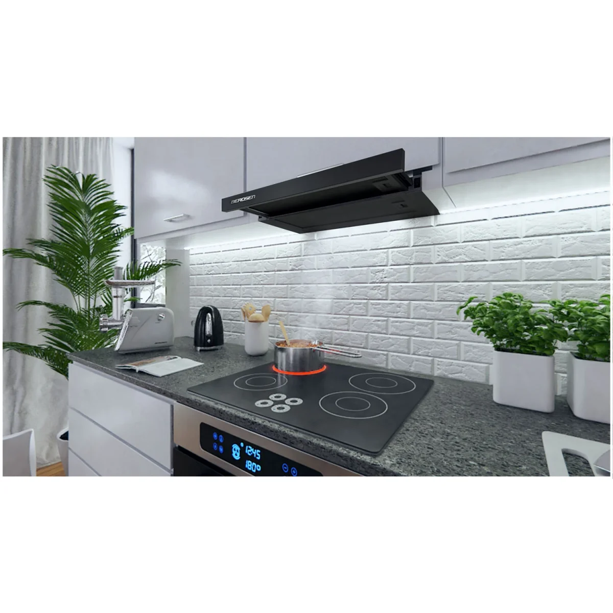 Витяжка підкорпусна кухонна - 60 см Berdsen BE-60-LW чорна - Зображення 7