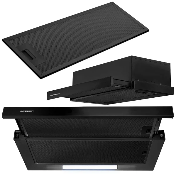 Витяжка підкорпусна кухонна - 60см Berdsen BE-60-LW чорна