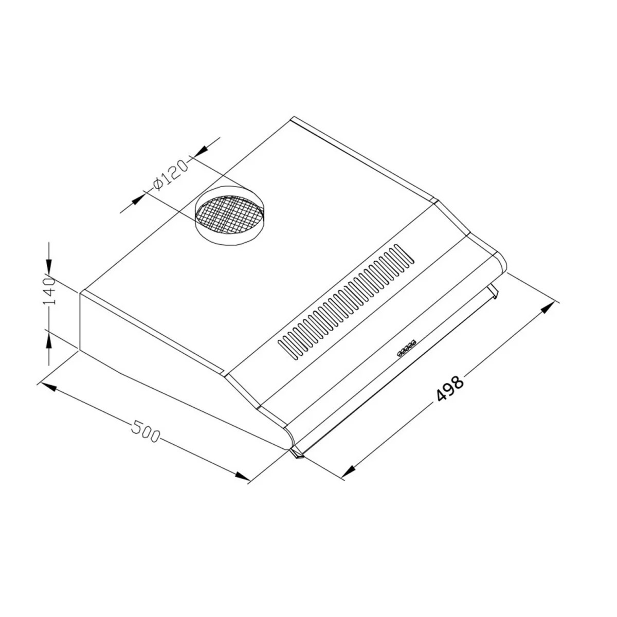Витяжка підкорпусна кухонна - абсорбер 50 см Berdsen BE-10-A чорна - Зображення 9