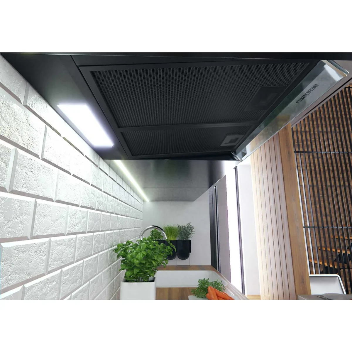 Витяжка підкорпусна кухонна - абсорбер 60 см Berdsen BE-10-A чорна - Зображення 5