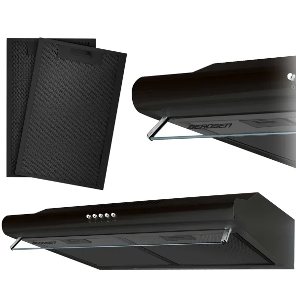 Витяжка підкорпусна кухонна - абсорбер 50см Berdsen BE-10-A чорна