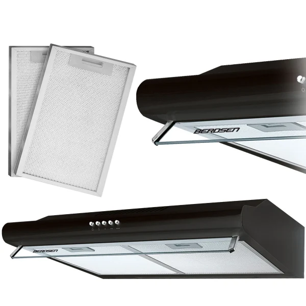 Витяжка підкорпусна кухонна - абсорбер 60см Berdsen BE-10-A чорна