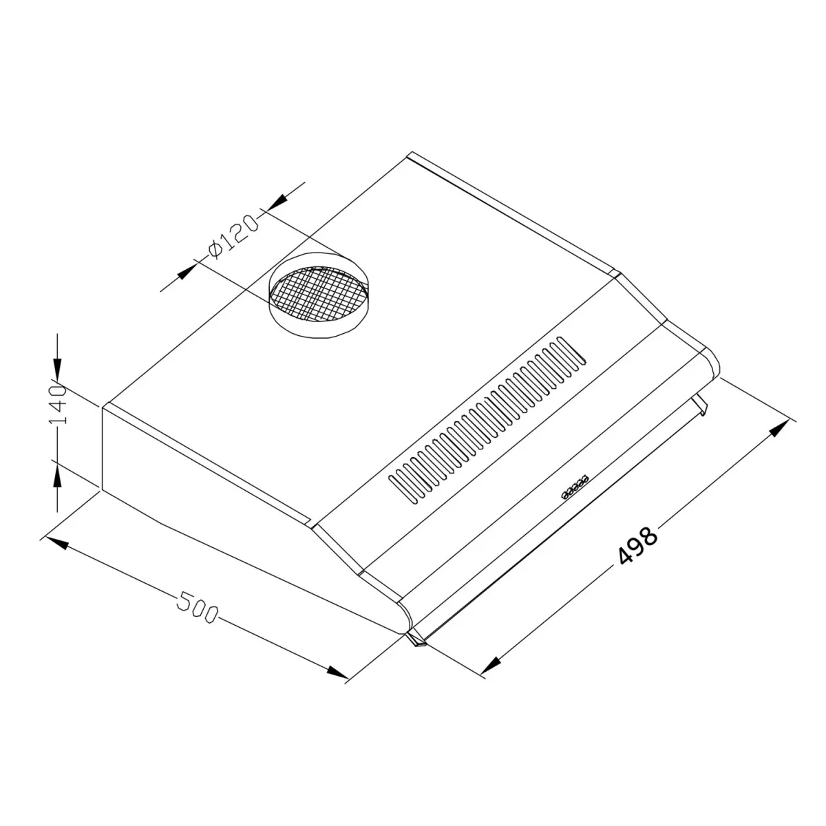 Витяжка підкорпусна кухонна - абсорбер 50 см Berdsen BE-10-A INOX - Зображення 6
