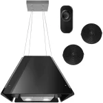 Витяжка кухонна підвісна скляна 60 см чорна BT-222 - Зображення 2