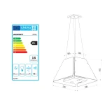 Витяжка кухонна підвісна скляна 60 см чорна BT-222 - Зображення 11