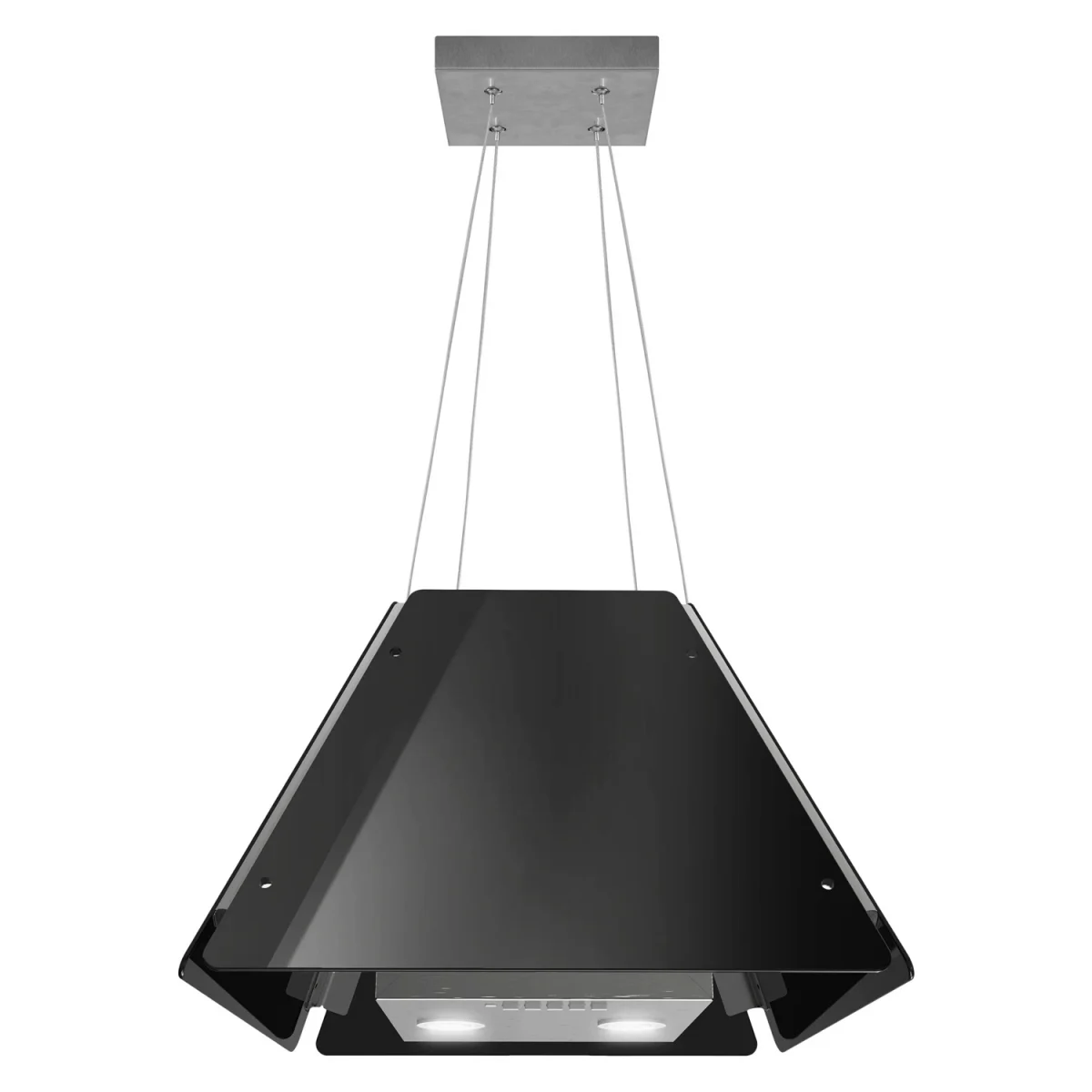 Витяжка кухонна підвісна скляна 60 см чорна BT-222 - Зображення 3